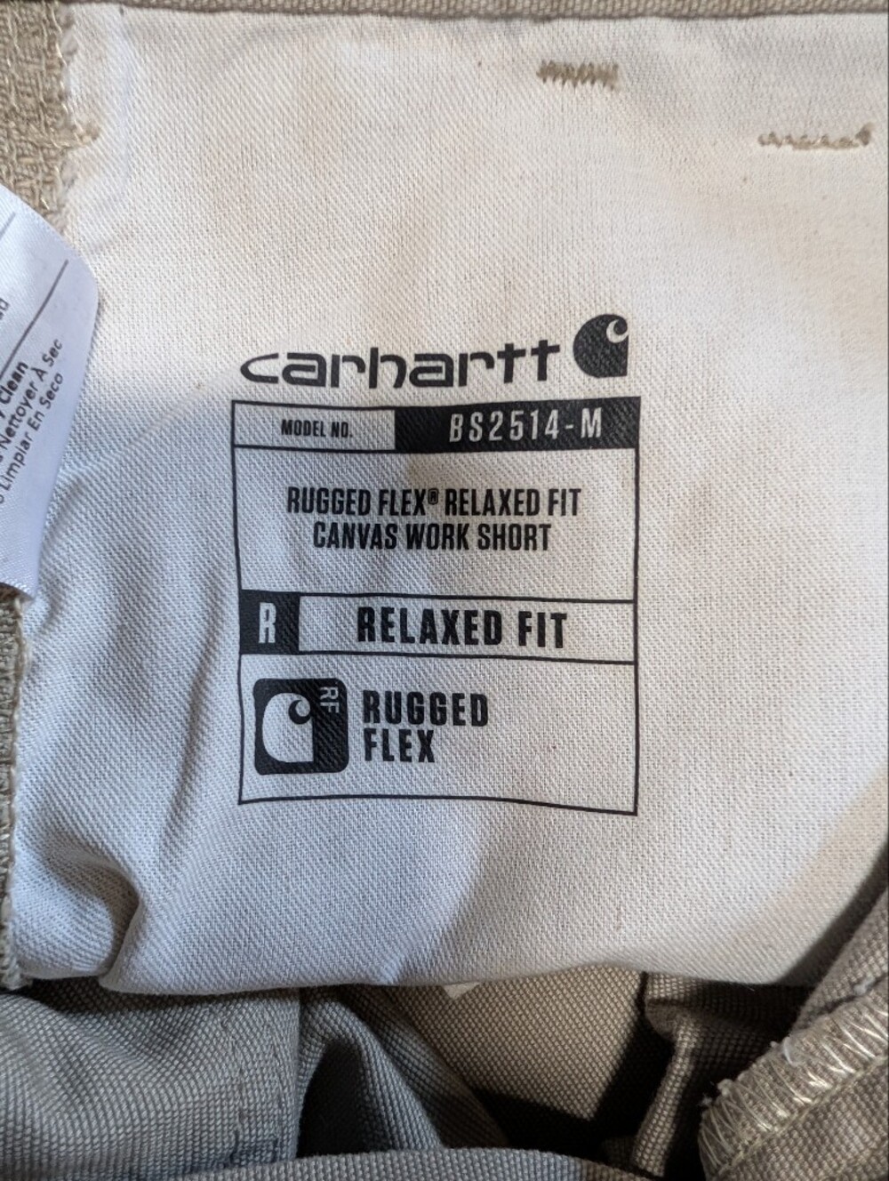 Carhartt Rugged Flex Relaxed Fit Tan Canvas Work Shorts Mens Size 42" NWT - Picture 4 of 8